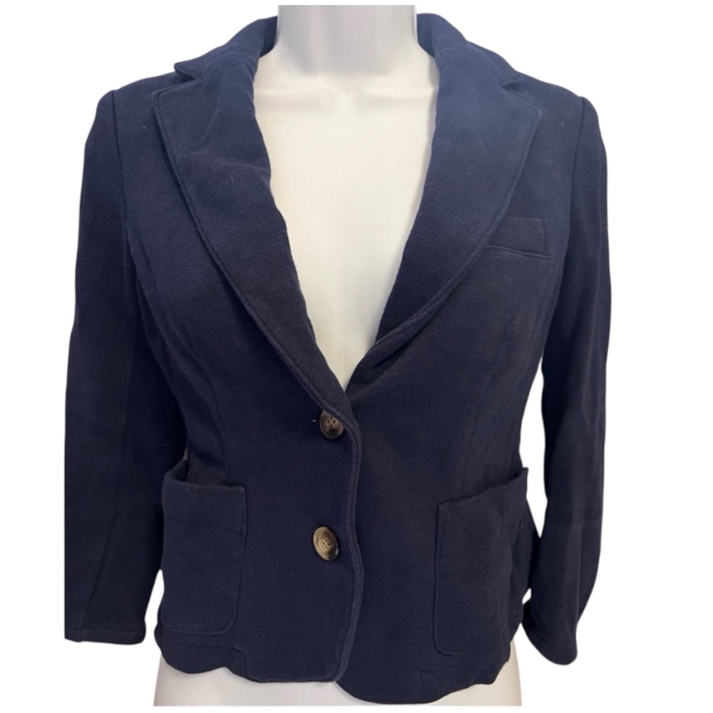 Y2K Maison Jules Navy Blazer jacket waist short length sz Small